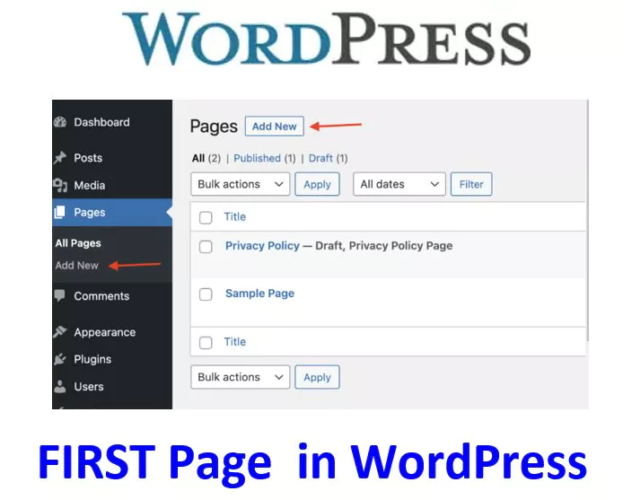 Creating WordPress page