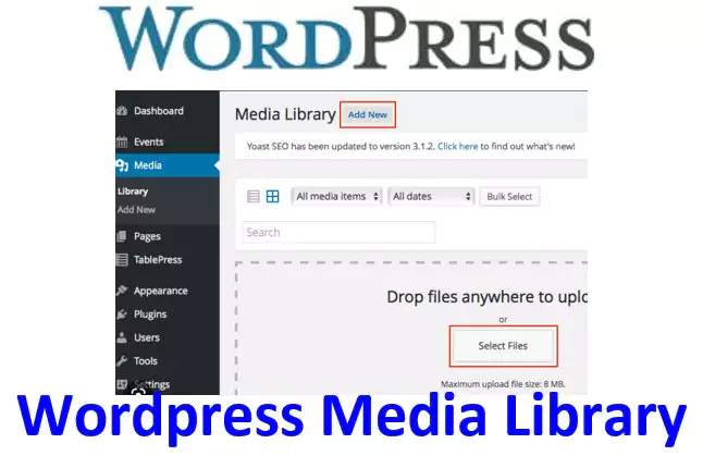 Editing images in the WordPress media library